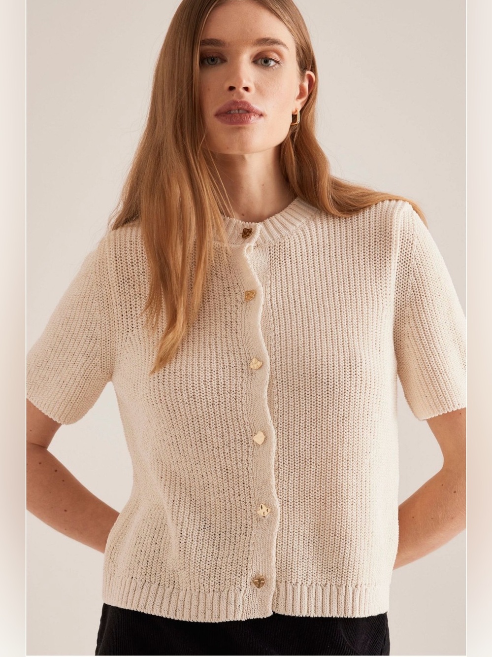 Anthropologie short sleeve sweater cardigan